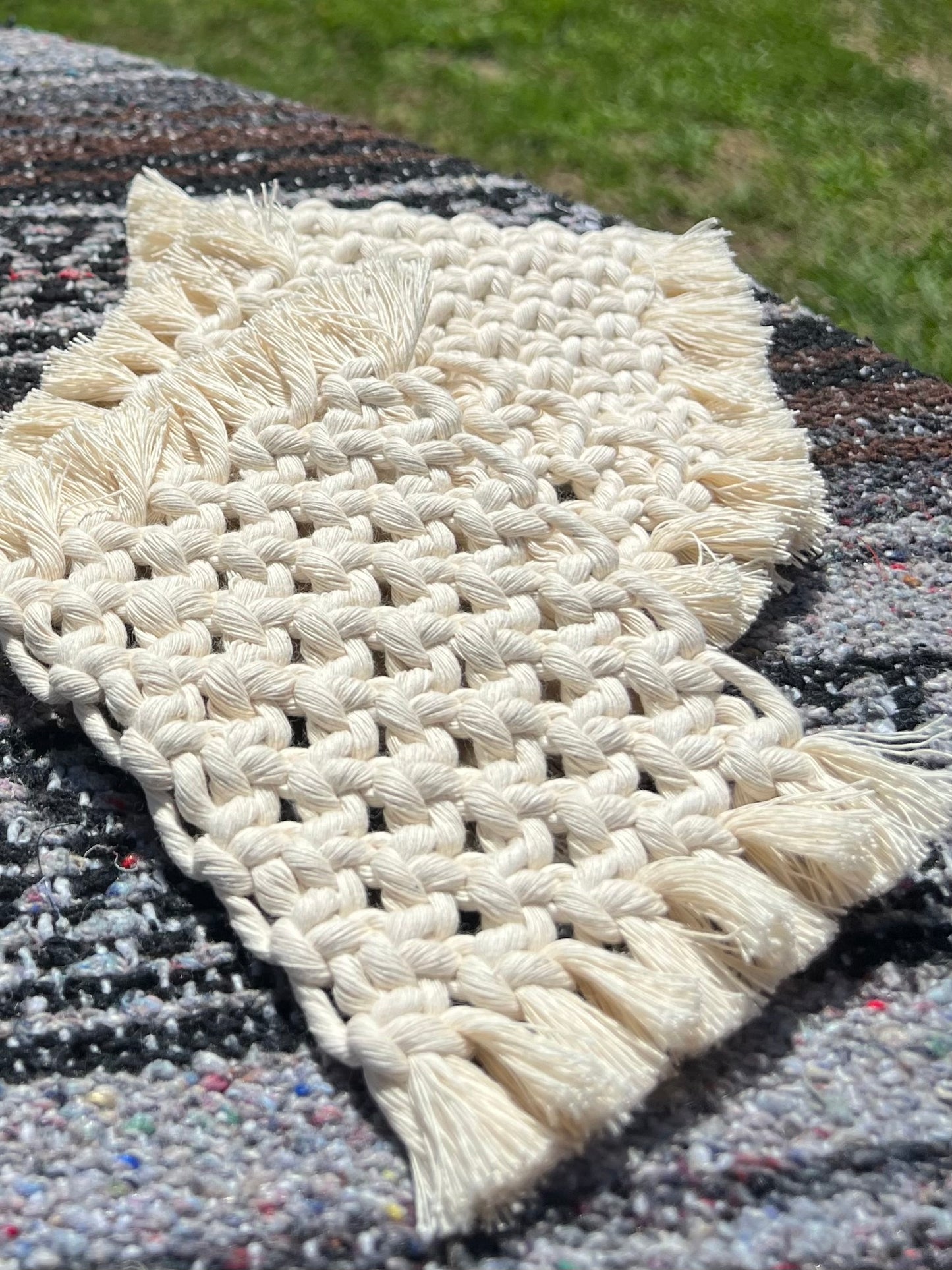 macrame rectangle coaster class kit