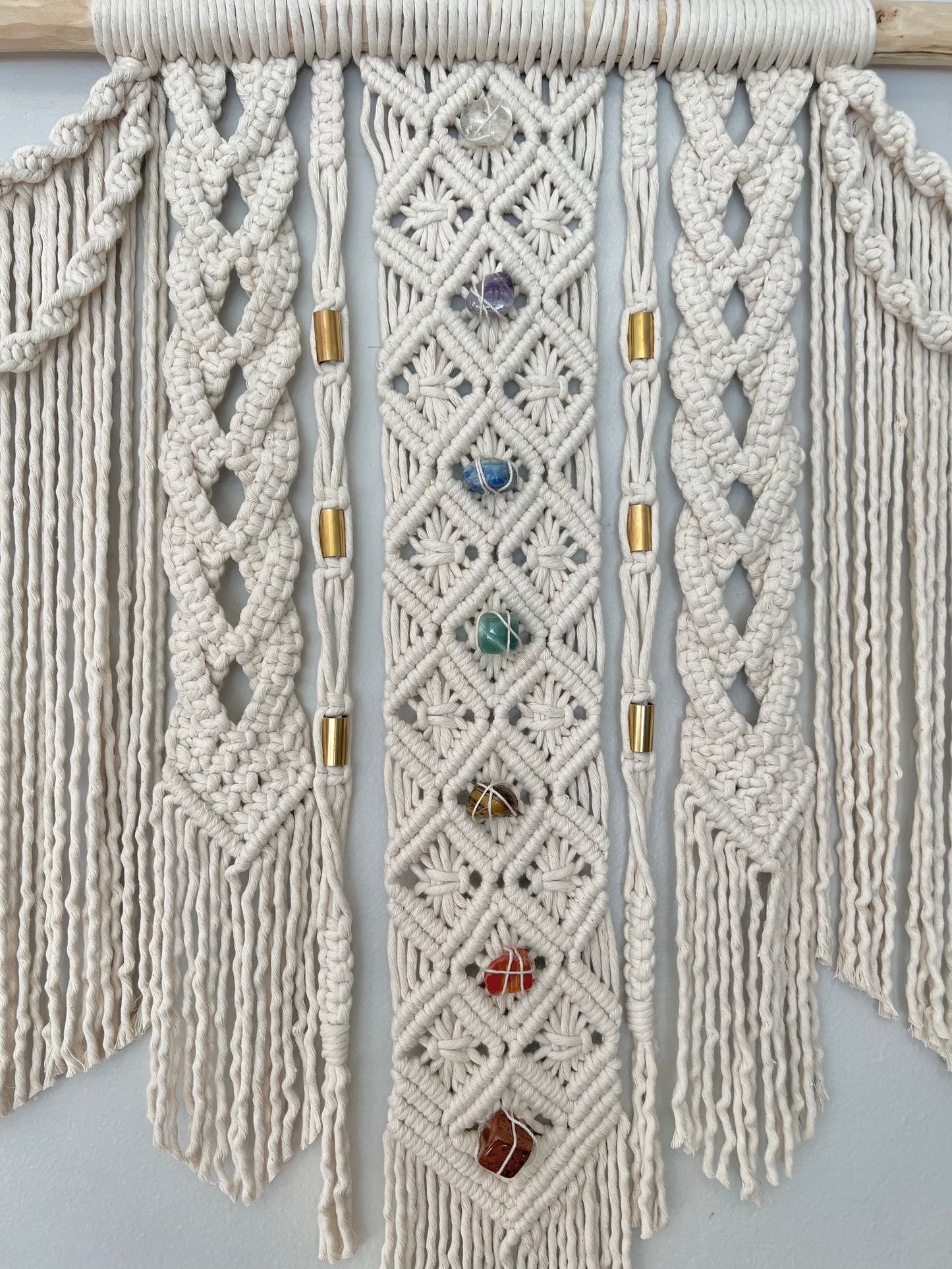 macrame chakra wall hanging