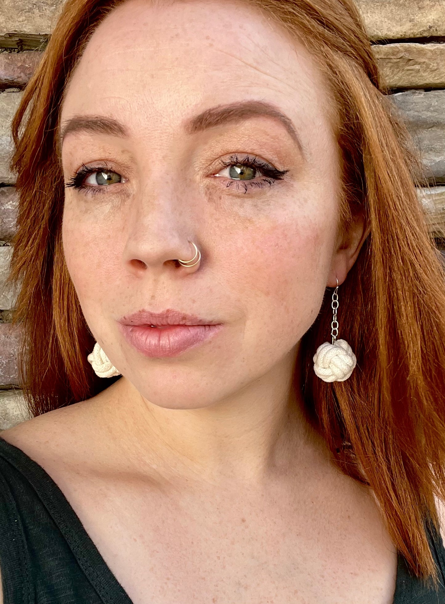 monkey’s fist knot earrings