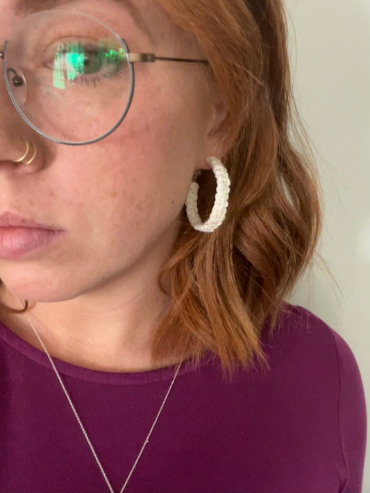 macrame hoop earrings